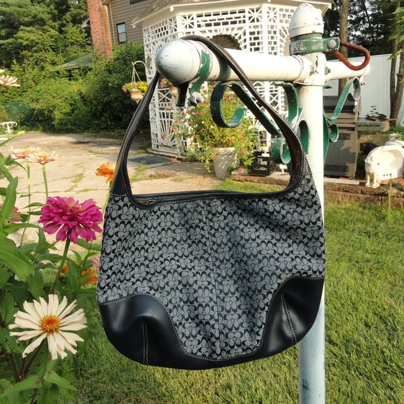 Coach | Bags | Vintage Coach Navy Blue Signature Shoulder